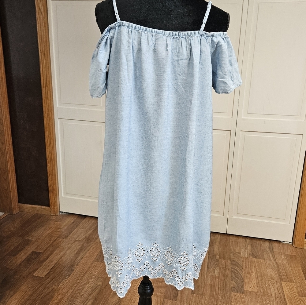 Old Navy NWT XS women's blue off the shoulder dress - Picture 5 of 8